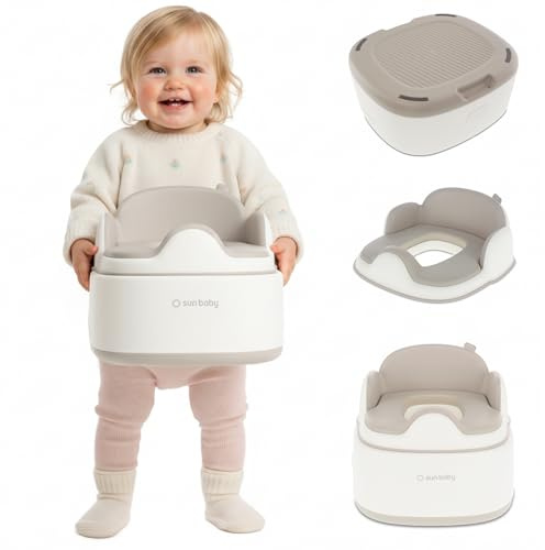 SUN BABY Potta för Barn 1-6 År - Vit-Grå