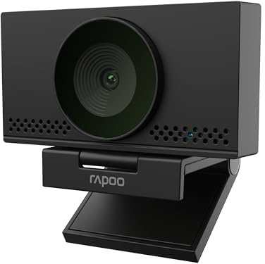 Rapoo XW4KAF - Webcam USB 4K con microfono, UHD 3024p, campo visivo 75°, autofocus, doppio microfono con cancellazione del rumore, copertura, per riunioni, streaming, Microsoft Teams Google Meet Zoom