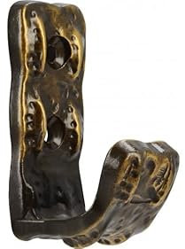 SIRO Kleiderhaken Seeheim-Jugenheim, Design, Klassisch, Vintage, Druckguss altmessing brüniert gebürstet, 62 mm x 38 mm x 26 mm, LA 20 mm, 2020/ZN31