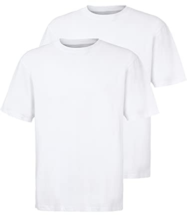 Jan Vanderstorm Erke - Camiseta para hombre, pack doble, color negro, blanco, azul oscuro, cuello redondo, algodón puro, tallas grandes L-7XL, Blanco, 6XL