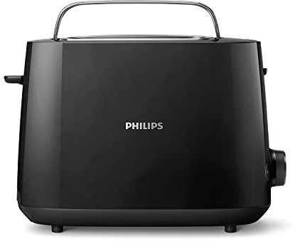 Philips Toaster - 2 Slots, 8 Settings, Bun Rack, Defrost, High Lift, Auto Shut-off, Black (HD2581/91)
