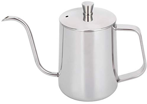 Tiiyee Bollitore Con Beccuccio Lungo, Bricco Coperchio Acciaio Inox Latte per Caffe Collo Cigno Caffettiera In Lungo Tè Dispenser Caffetteria Cucina Casa Professionale Accessori Mantiene Caldo Teiera