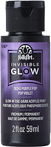 Folkart Invisible Glow Acrylic Paint 2oz-Purple Pop