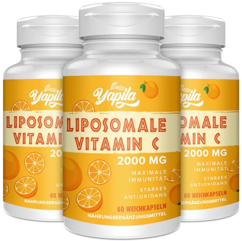 Vitamine C Liposomale 2000 Mg Gélules(3 Paquets), Absorption Maximale, Dosage élevé en Vitamine C, Acide Ascorbique, Complément Antioxydant, Sans Soja, Non-GMO