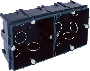 EUR'OHM Boite d'appareillage maçonnerie - 2 Postes XL H/V - XL TRADI Profondeur 50mm - Entraxe 71mm - Câble gaine et connectique