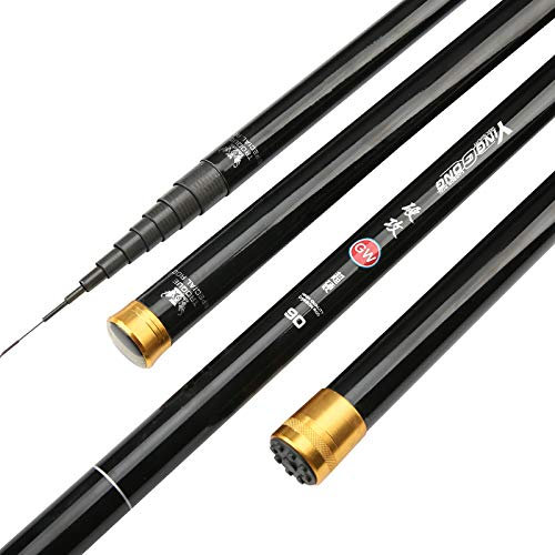 Alto Carbono 8 m 9 m 10 m 11 m 12 m 13 m Power Hand Pole Pesca Caña de Pescar Ultra Hard Super Light Telescópica Punta de Repuesto (Tamaño: 13 m y Consejos de Regalos)