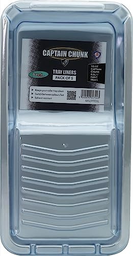 Axus Decor Captain Chunk Mini Tray Liner (onyx series) 0.50 Litre, Plastic Paint Tray - Reusable & Solvent Resistant - Ideal for Oil Based Painting For Professional Painter's & DIY (5 pack)
