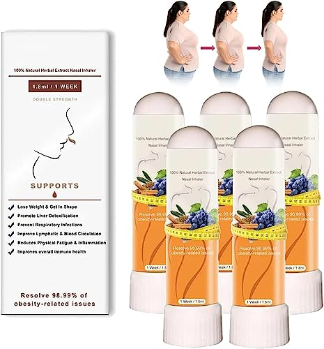 EXQST Aromatherapie-Naseninhalator für Gewichtsverlust und Körperformung, natürlicher Naseninhalator, Inhalatoren für ätherische Öle, Lymphentgiftung, Naseninhalator, strafft die Haut