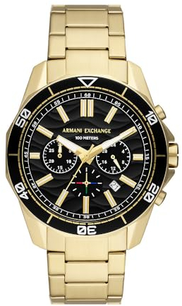 Armani Exchange Watch For Men, Chronograph Movement and 44mm Case Size with Stainless steel, Leather or Silicone strap