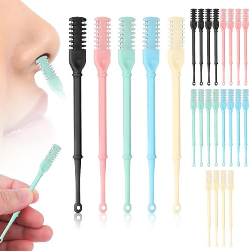 25pz Tagliapeli Naso, Taglia Peli Nasali 2 in 1 Tagliapeli Naso Manuale Strappa Peli Nasorasoio Taglia Peli Naso Rasoio Peli Naso per Uomini Donne(Nero, Blu, Rosa, Verde, Bianco Sporco)