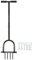 Harbour Housewares 4-Prong Lawn Aerator - 24.5cm x 1M - Black - 1x Manual Heavy Duty Garden Gardening Grass Fertilizer Soil Turf Spikes Scarifier Aeration Hand Fork Tool
