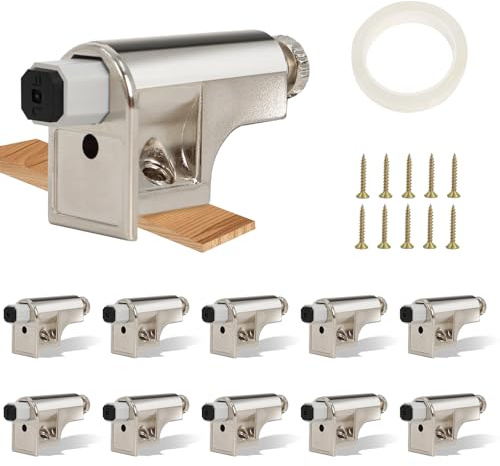 10 Pack Soft Close Cabinet Hinges with Double Sided Tape, Adjustable Soft Close Cabinet Door Damper Slow Close Hinges for Kitchen Cabinets