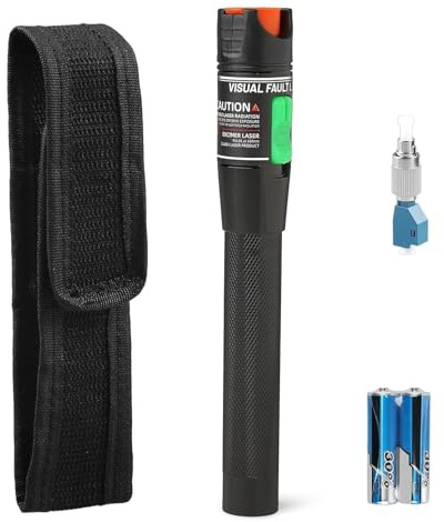 Visual Fault Locator 30mW 30KM, Fibre Optic Tester VFL Red Light Pen with FC Male to LC Female Adapter, Aluminium Network Cable Tester Meter for CATV Telecommunications Engineering Maintenance