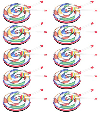 TIKATARER Tambor de Mano, Batería de Mano para Niños Set de Pandelería de Lollipop Tambores de Batería para Niños Instrumento de Ritmo