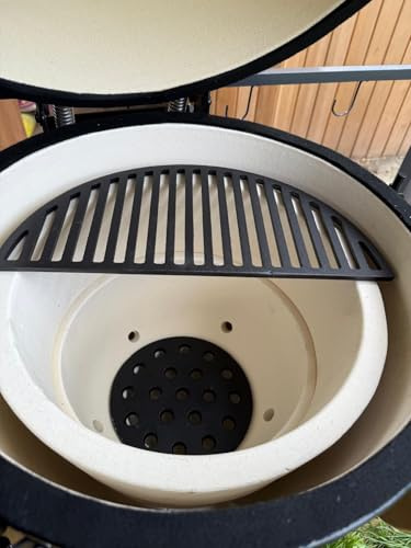 YNNI KAMADO Half Moon Slotted Cast Iron Grate for 15 External Diameter Grills. TQ15CRG