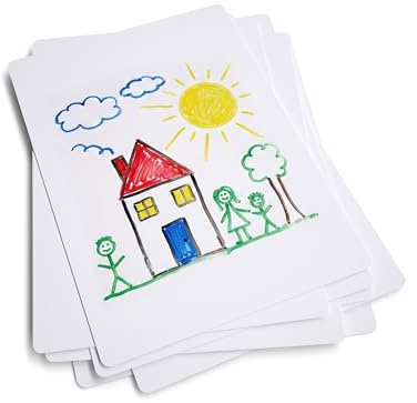 Show-me A4 Plain Flexible Whiteboards, Pack of 10 | At just 0.5mm thick (500 micron), these lightweight whiteboards are a budget-friendly option that is suited