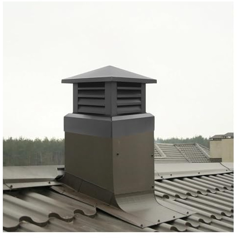 LSSHQ Takhuv Skorsten Regnskydd, Mångsidig Skorstenshuva Aluminiumlegering Villatak Skorstenshuv, for Eldstad Avgasrör Spisrörstopp for Rökkanal(65x65cm/25.5x25.5in)