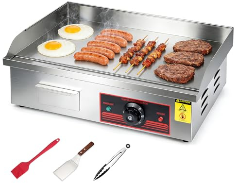 Commercial Electric Griddle, 55cm Countertop Flat Top Griddle, 3000W