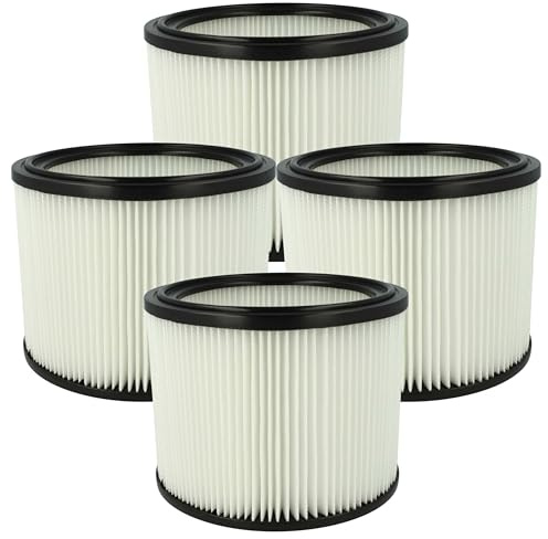 vhbw 4x Filterelement kompatibel mit Bosch GAS 20 Nass-/Trockensauger - Feinstaubfilter, Papier/Gummi