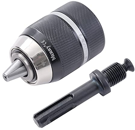 KATSU Tools - 105118A - Portabroca profesional, herramienta de conversión, sin llave, de liberación rápida, color negro y cromo, 13 mm