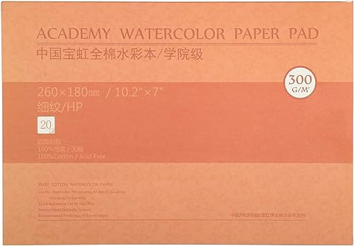 MEEDEN Carta per acquerello: 20 fogli 300 g/m² Blocco di pittura a blocchi per acquerello liscio A5 Carta acrilica da disegno per acquerello a guazzo Pittura a olio, regali per bambini artisti, 10×7