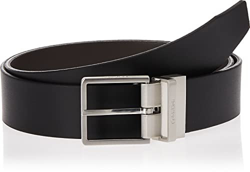 Calvin Klein Herren FORMAL REV.ADJ. Belt 3.5CM Gürtel, Schwarz (Black/Brown 910), 672 (Herstellergröße: 80)