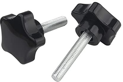 MOOPW M10 x 60mm 4 Stk Stern Rändelschrauben Kohlenstoffstahl Knopf Handhaben Klemmung Schrauben Plastik Griff Maschine Klemmgriff