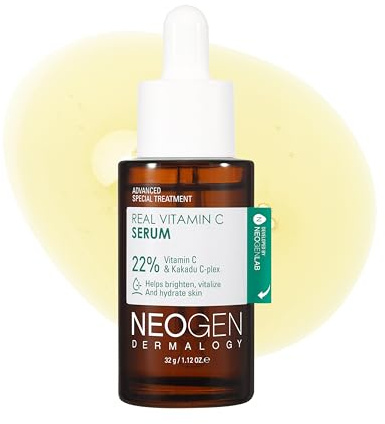 DERMALOGY by NEOGENLAB Véritable sérum à la vitamine C 1,12 oz (32 g) - Sérum éclaircissant et revitalisant avec 22% d'acide ascorbique pur, d'acide férulique, de zinc et de niacinamide