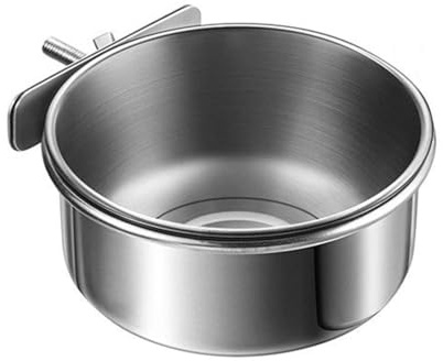 Ciotole per Acqua e Cibo per Pappagalli, Mangiatoia per Uccelli in Acciaio Inox con Morsetto, Ciotola per Uccelli per Parrocchetto, Pappagallo, Ara, Calopsitta