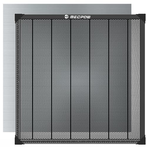 Mecpow Table de Travail en Nid d'abeille 650 x 650 x 22mm, Compatible avec Tous Les Graveur Laser, Gravure Précise, Dissipation Rapide de la Chaleur et Protection de Table