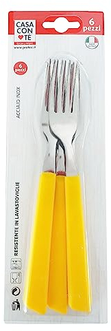 Confezione 6 FORCHETTE HAPPY COL.GIALLO