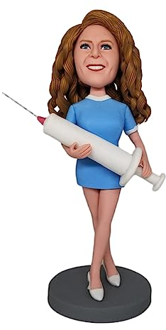 mydedor Wackelkopf-Figur, hochwertiges Polymer, personalisierbar, Geschenk für Krankenschwester, Auto, Armaturenbrett, Wackelkopf-Figur, handgefertigtes Geschenk für Freunde