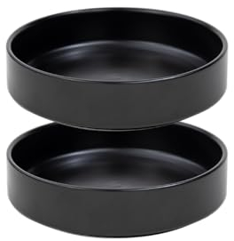 Katzennapf Keramik, 15 * 4 Futternapf Katze，Der endgültige Katzennapf für Katzen und Welpen (Schwarz)