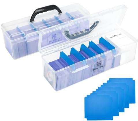 Meetikar Trading Card Storage Box Compatible with 200+ Toploaders 1000+ Magic Commander, Yugioh, TCG Cards, Toploader Storage Box Includes 5 movable Dividers fit for MTG Card Storage (2)