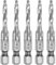 QUARKZMAN 5Pcs Forets et Tarauds Combinés, Filetage Métrique M4 x 0,7 Tige Hexagonale 1/4 Acier Rapide 4341 Outil de Perçage et de Taraudage