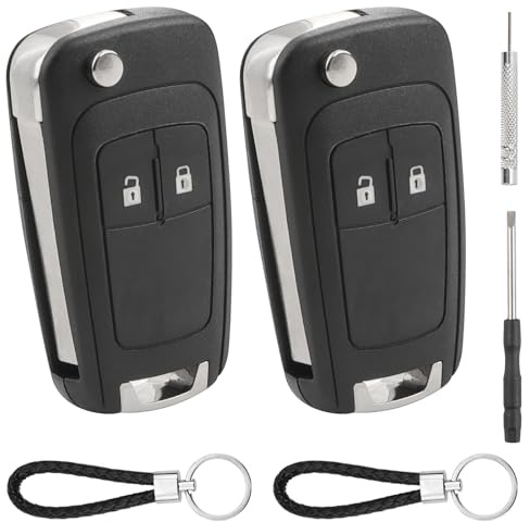 2 Pieza Carcasa Llave de Coche 2 Botone Compatible con Opel Astra Chevrolet