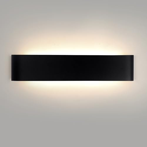 Mille Lucciole Applique da Parete Interno 18W,Lampada da Parete Moderno 3000K/4000K/6500K Tre colori disponibili,Applique LED da Parete Interno 28CM 2160LM,Lampada a Muro Per Interno【1 Pezzi Nero】