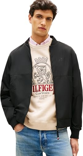 Tommy Hilfiger Uomo Bomber Branded con Collo in Stile Baseball
