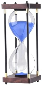 Reloj de arena, temporizador de arena, 60 minutos, 10 x 25 cm, multicolor (azul)