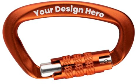 Aspire Mosquetón Personalizado 12KN (1224kg), Conector de Seguridad de Aluminio para Camping, Senderismo, Hamacas y Yoga Aéreo, Cierre Auto-Lock, Grabado Láser de Logo o Texto