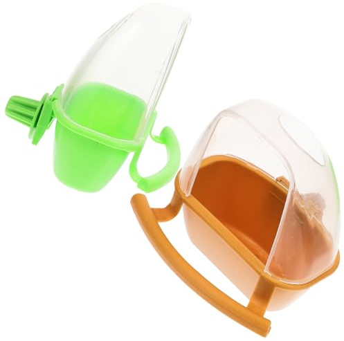 SMASOLO Mangiatoia per Uccelli 2 Pezzi Ciotola per Acqua e Cibo Montaggio Stabile per Gabbia Adatta a Vari Uccelli come Passeri e Calopsitte Colori Giallo e Verde