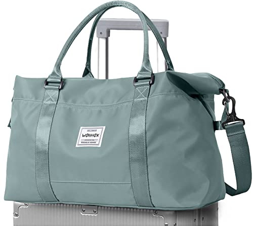 suradar Sac de Voyage Bagage a Main Grande Capacité Sacs Fourre-Tout pour Week-End avec Poche Humide Sac fourre-Tout de Sport Imperméable pour Travel Gym Hôpital Bleu Clair