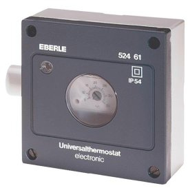 Eberle Allzweckthermostat mit Innenskala (elektronischer Temperaturregler, 5 – 35°, zur Wandbefestigung, Schutzart IP 54) 052461140510