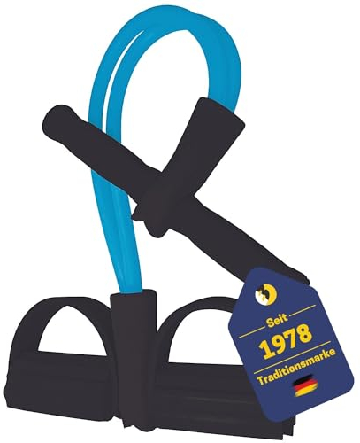 BEST SPORTING Soft-Bodytrimmer I Ideal für Ganzkörpertraining I Trainingsband mit Griff und Fußstellfläche I Widerstandsband in blau I Expander Fitness I Trainingsbänder I Fitness I Krafttraining