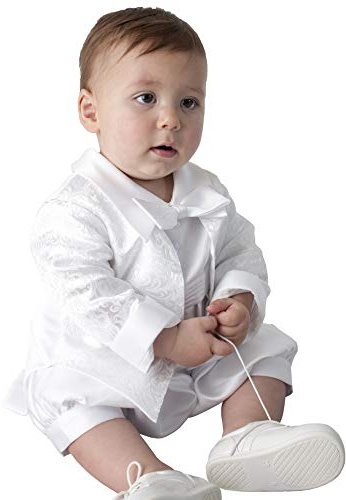 Vivaki Lucas Christening Romper in White (9/12 months)