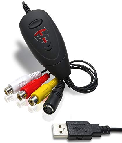 TechSide Video Grabber 2025 – VHS digitalisieren (USB 2.0), Setup-Assistent, für Videorecorder VHS/Hi8, kompatibel mit Win 11/10, Neue Software wandelt Kassetten in MP4