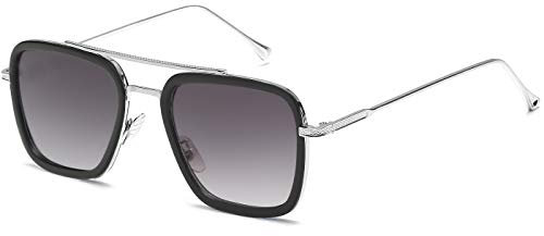 SHEEN KELLY Occhiali da sole in stile retrò Occhiali da sole classici con montatura quadrata in metallo per uomini e donne