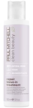 Paul Mitchell Clean Beauty Repair Leave-In Treatment, Leave-In Conditioner, Restores Strands, For Damaged, Brittle Hair, 5.1 fl. oz.