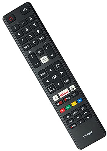 YOUKONG Replacement Toshiba Remote Control CT-8069 for LCD LED 3D Smart TV - No Installation Required for 32D3753DB 32W3753DG 49V6763DB 55L3763DG 55U7763DB