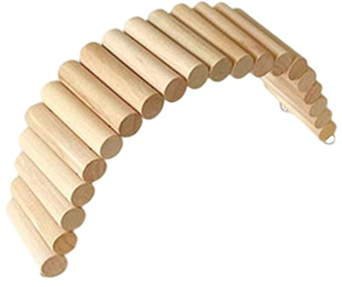 MERIGLARE Hamster Bendy Long Wood Bridges,Hamster Bendable Ladder Hideout Toys,Gerbil Chewing Teeth,Hamsters Cage Ramp Climbing Activity for Rodents,Mouse,Mice - 7.5x30cm